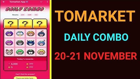 Tomarket Daily Combo 20-21 November 2025 | Tomarket Daily Combo Today |Tomarket combo 