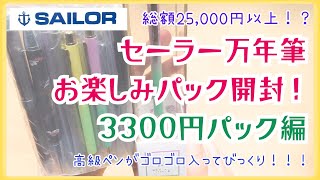 【総額25,000円以上！？】3000円以上のペンがゴロゴロ！！セーラー万年筆のお楽しみパックを開封します✨〜3300円パック編〜