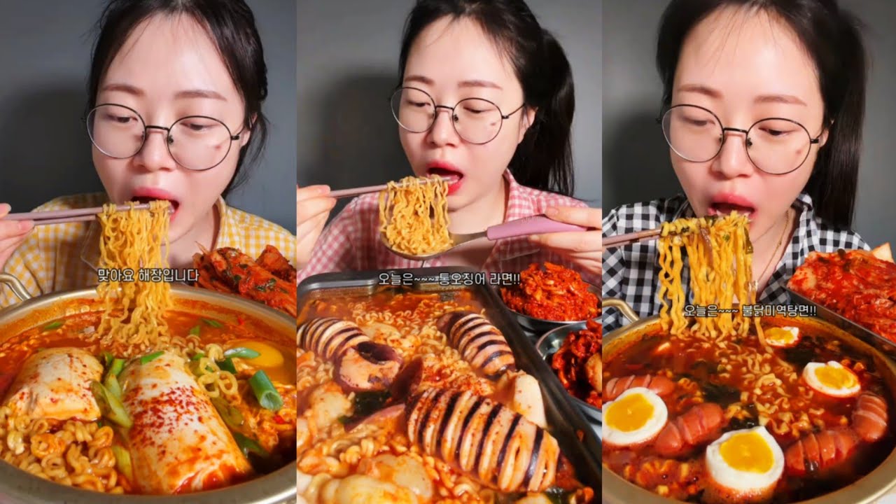 DELICIOUS KOREAN FIRE NOODLES MUKBANG COMPILATION 💯 SATISFYING ASMR KOREAN SOUP NOODLES EATING SHOW
