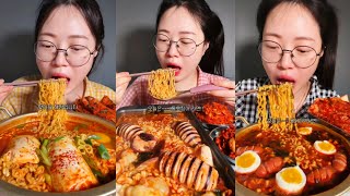 DELICIOUS KOREAN FIRE NOODLES MUKBANG COMPILATION 💯 SATISFYING ASMR KOREAN SOUP NOODLES EATING SHOW
