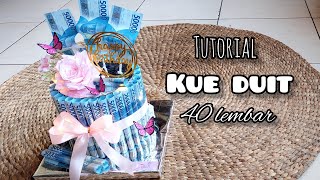 Tutorial kue duit 40 lembar | money cake simple