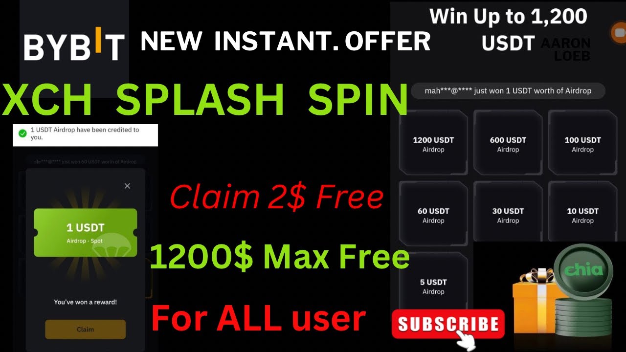 Bybit instant $2 claim spin | 1 Refer 5$ instant | Bybit XCH splash 😱 -  YouTube