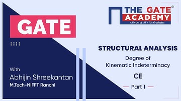 Part - 1 | Degree of Kinematic Indeterminacy of Structural Analysis | GATE  Free Lectures | CE