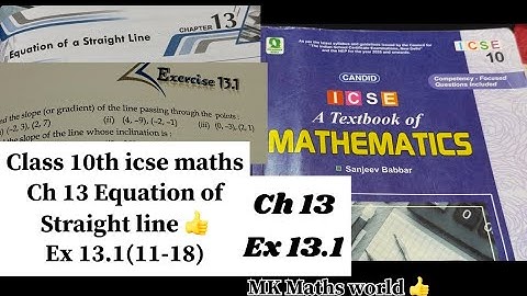 Class 10th icse maths Ch 13 Equation of straight line 👍Ex13.1(11-18)