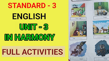 IN HARMONY FULL ACTIVITIES | STD 3 ENGLISH UNIT 3 | CLASS 3 NEW ENGLISH CHAPTER 3 Edu Mate