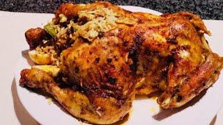 ROASTED STUFFED CHICKEN WITH RICE ,VEGETABLES AND EGGS | ROASTED STUFFED CHICKEN.