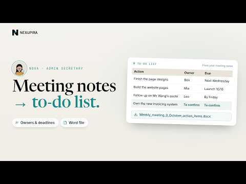 Nova: turn meeting notes into a to-do list