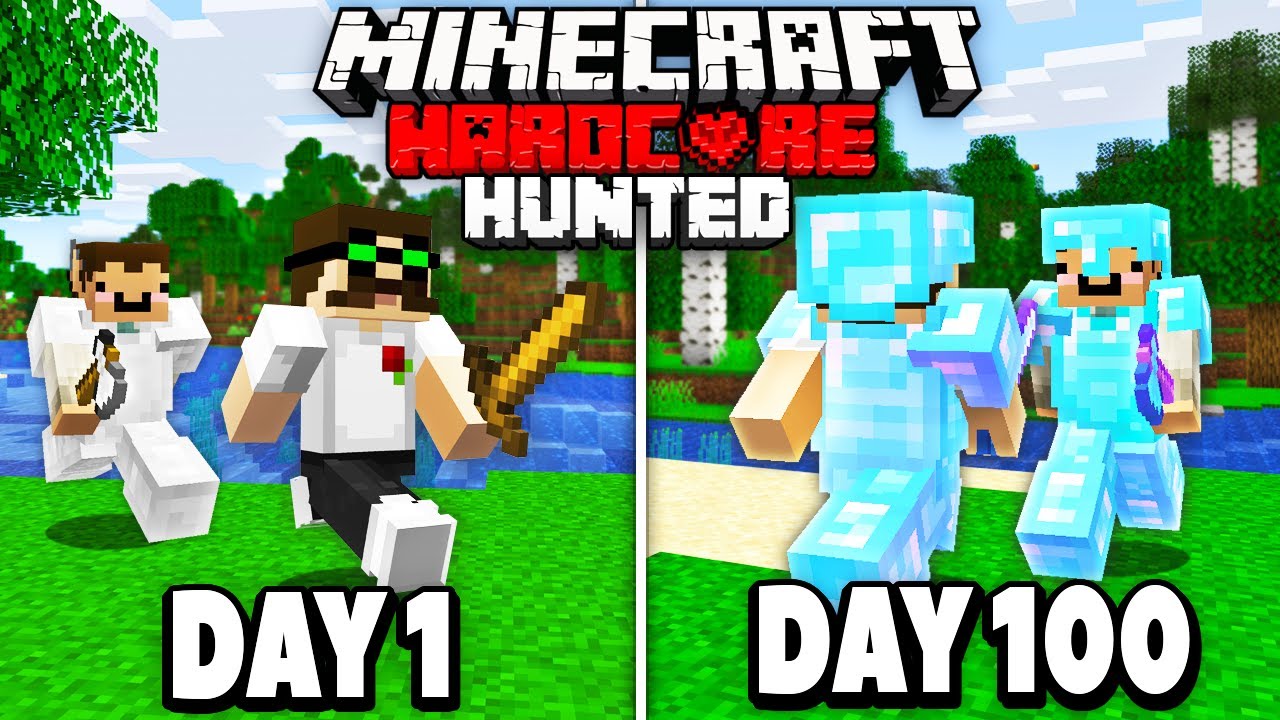 I Survived 100 days in Hardcore Minecraft Manhunt... FT. ShadowApples