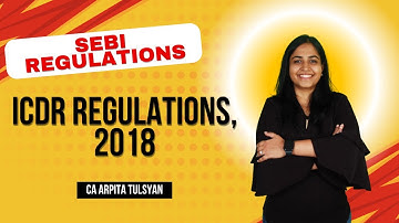 SEBI ICDR Regulations, 2018 | CA CS CMA | CA Arpita Tulsyan       #sebiregulations #sebiicdr #spom