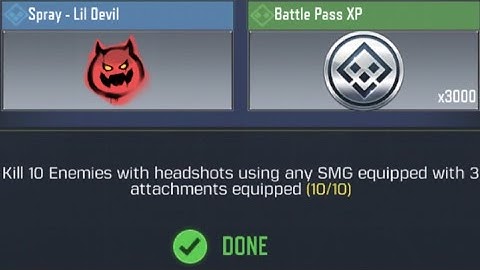 Call Of Duty Mobile Kill 10 Enemies with headshots using any SMG equipped with 3 attachments