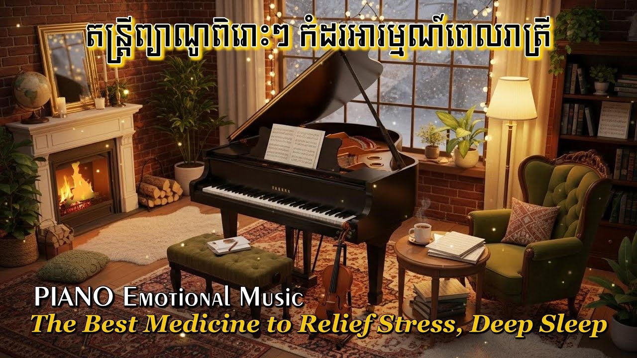 តន្ត្រីកំដរអារម្មណ៍ពេលរាត្រី | Soothing Piano Music Relieves Stress, Anxiety, Insomnia