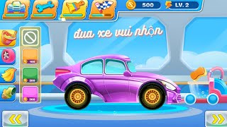 Sữa chữa và rửa xe ô tô để tham gia những thử thách trong game đua xe ô tô vui nhộn - Carzy racing screenshot 2