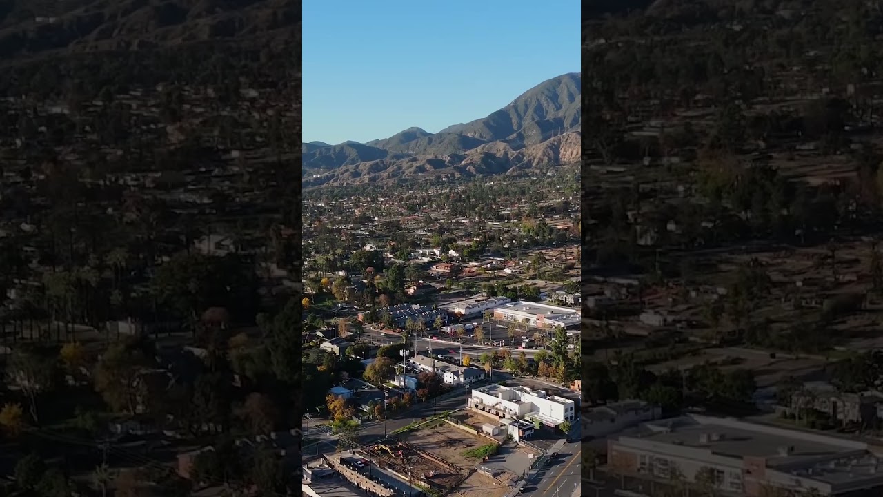 Afternoon Drone Shot of Altadena From The Sky #altadena #eatonfire #eatonfirerelief