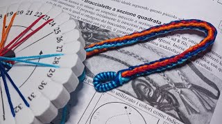Tutorial Kumihimo Funny Bracelet with Square Section (16 threads)