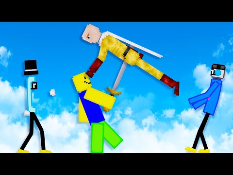 We Battle Roblox Noob and One Punch Man in People Playground