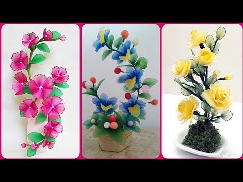 Most beautiful handmade nylon flower arrangements ideas 202