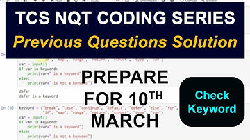 TCS NQT Coding Question Solved - Keywords | TCS Exams