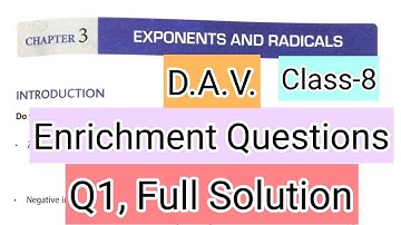 CH-3 Exponents and Radicals/Enrichment Questions/Q1/D.A.V./Class-8 ‎@Easy Maths with Vikas Dogra 