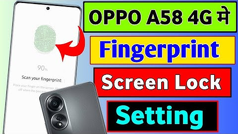 Oppo A58 4g me display fingerprint setting | How to set fingerprint screen lock in Oppo a58
