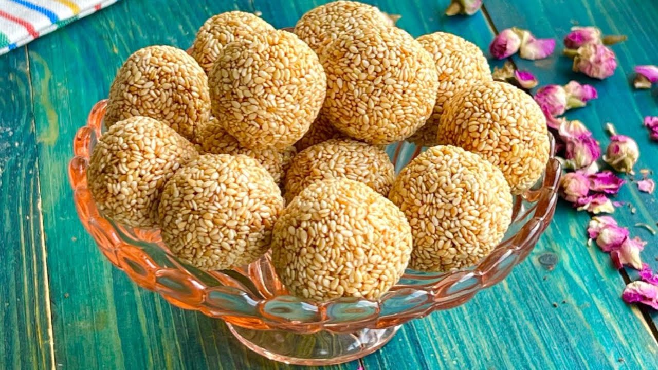 اموزش کنجد عسلی : دستور کنجد عسلی بدون شکر فقط با دو قلم مواد