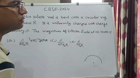 A thin plastic rod is bent into a circular ring of radius R. It is uniformly charged with charge