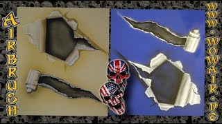 Airbrush By Wow No.916 Rip Open And Torn Paper Effect English Commentary