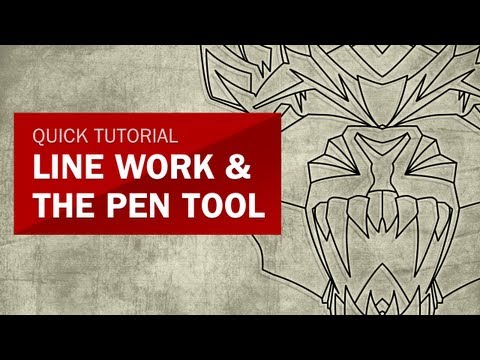 Quick Tutorial: Line Work & the Pen Tool in Photoshop (Wolf Retro Futurism Style Step )