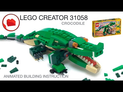 Lego MOC Crocodile  - Lego Creator 31058 Alternative build tutorial