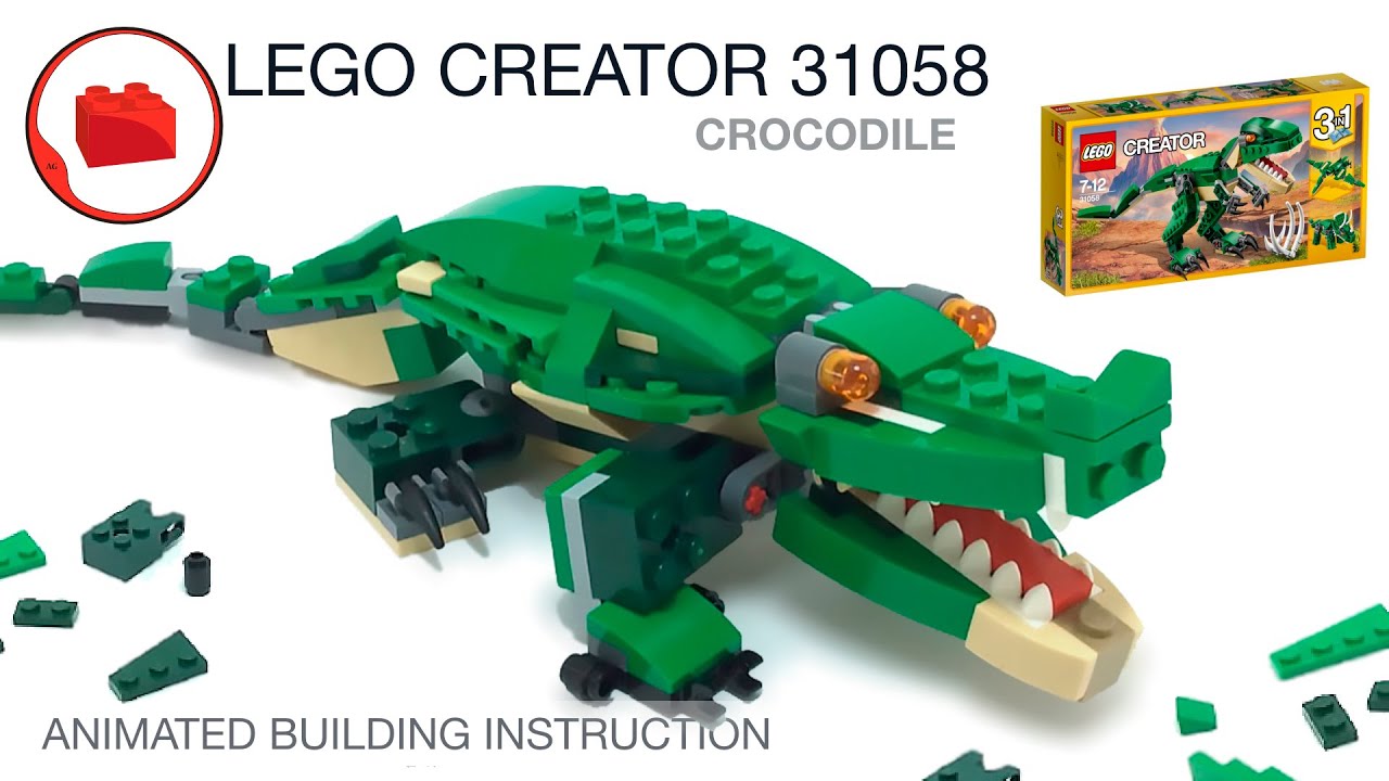 Lego MOC Crocodile - Lego Creator 31058 Alternative build tutorial - YouTube