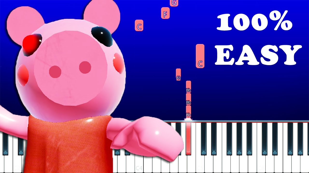 Piggy Roblox Main Menu 100 Easy Piano Tutorial Youtube - roblox piggy theme sheet music