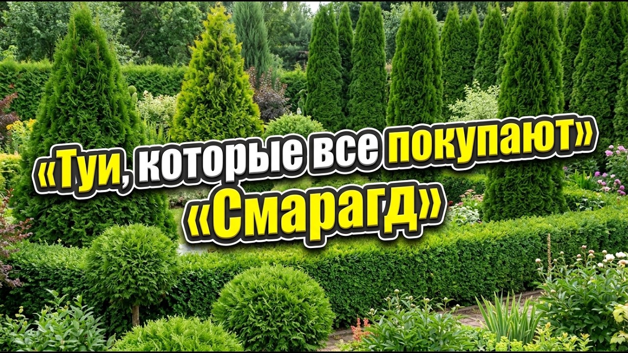Туя Смарагд за 4 минуты: форма, зимний цвет, изгородь и формировка🌲 #туя #дизайн #landscape