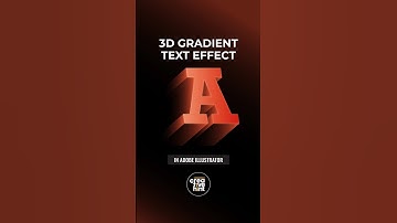 How to create 3D Gradient text effect in Adobe Illustrator. #graphicdesign  #illustrator