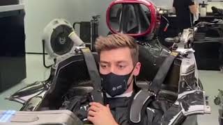 George Russell Mercedes F1 seat fitting | "Is this DAS?"