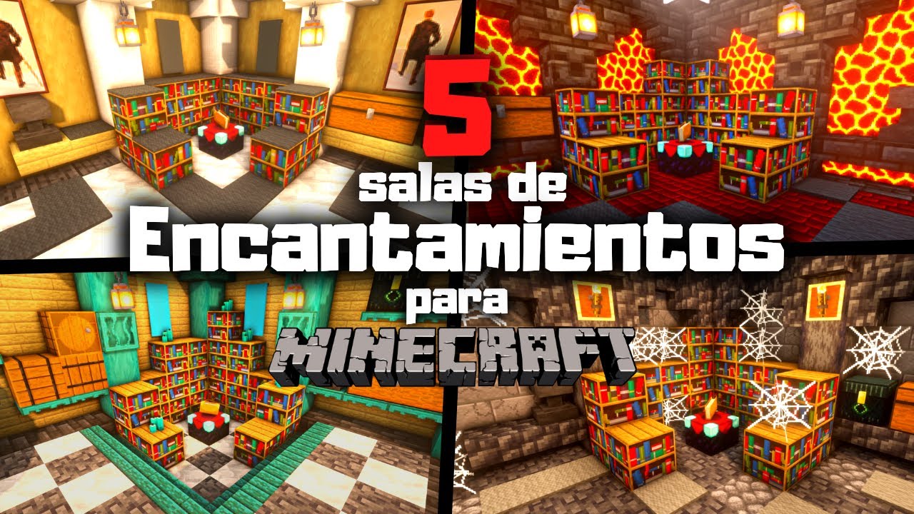 🛑 5 IDEAS para Decorar TUS salas de ENCANTAMIENTOS en MINECRAFT. YouTube