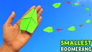 World's smallest paper boomerang plane , how to make boomerang ,returnable paper plane making#shorts