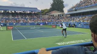 NICK KYRGIOS v MARCOS GIRON - COURT LEVEL - Citi Open Tennis Washington 2022 - ASKS FANS FOR HELP