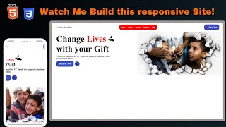 Build a Responsive Charity Website with HTML & CSS | Modern Landing Page Tutorial