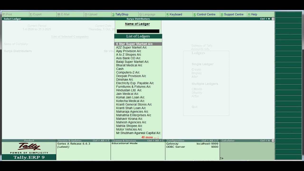 Alter Ledger To Enter Opening Balance In Tally ERP 9 YouTube Alter Ledger To Enter Opening Balance In Tally ERP 9 YouTube