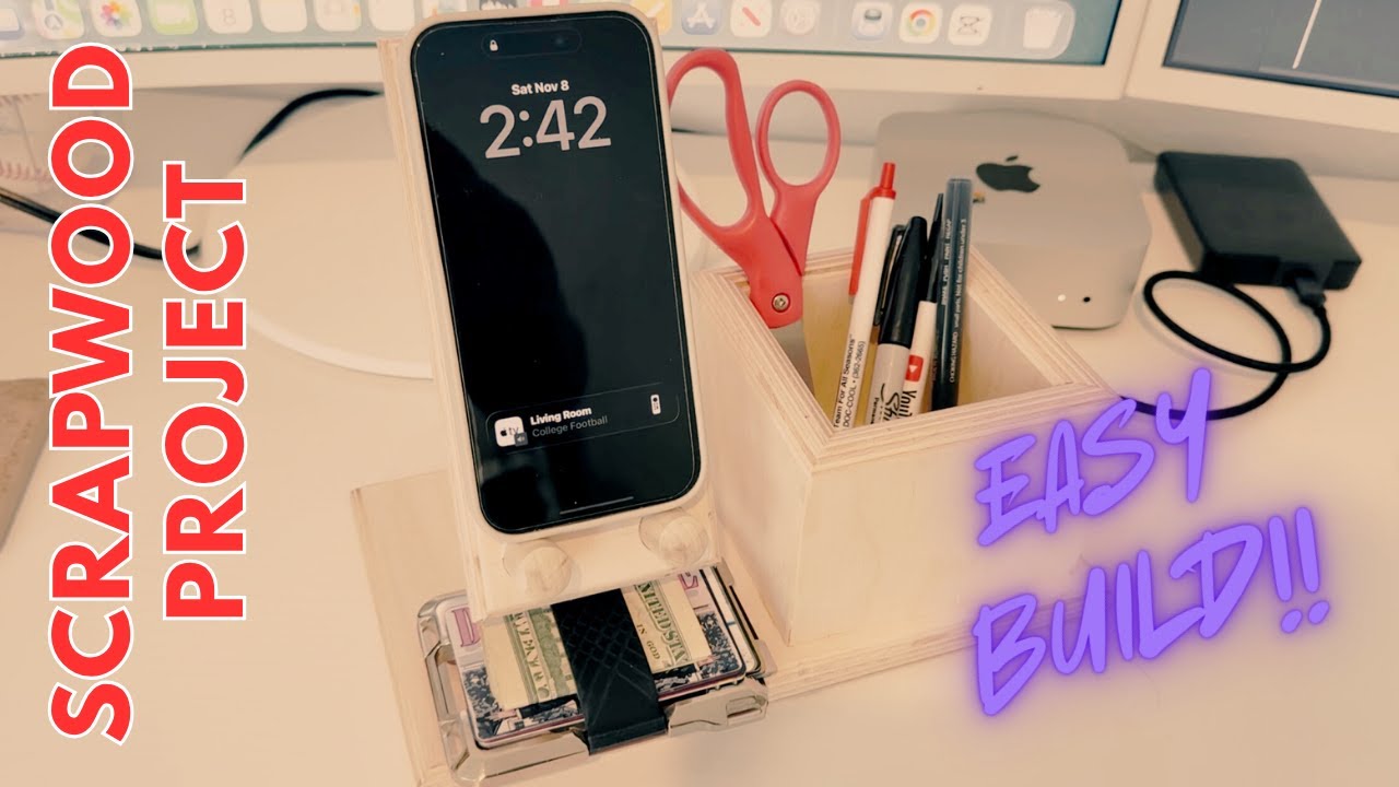 Простой самодельный настольный органайзер из обрезков балтийской березы