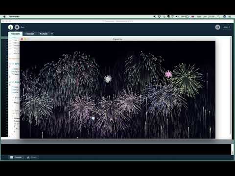 fireworks made by Processing