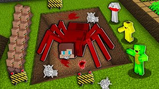 JJ and Mikey Found Buried SPIDER JJ.EXE in Minecraft!?