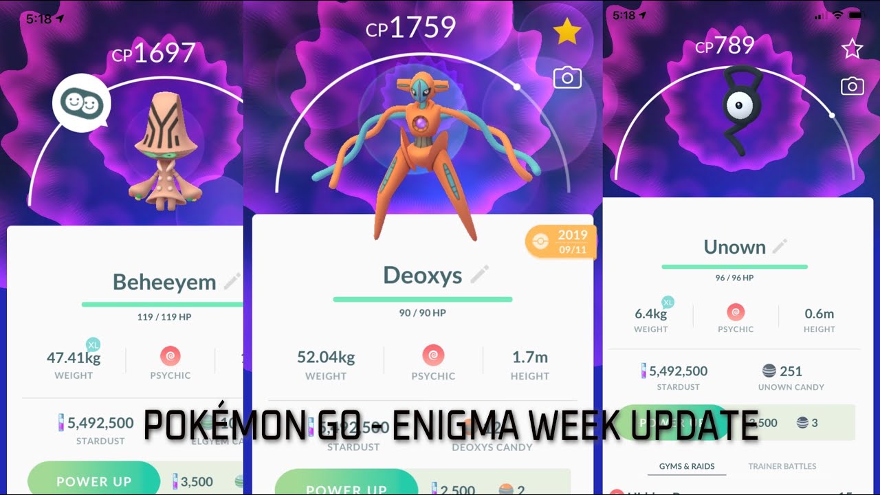 Pokémon Go - Ultra Unlock Week Two: Enigma Week - Update