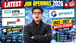 Latest Jobs Hiring 2023-2027🚨 HPE, PwC, Genpact & More | Freshers & Experienced | Apply Now