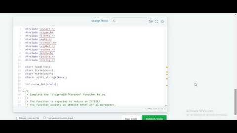 Diagonal Difference | hackerrank solution in c