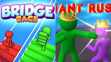 Bridge Race 3D vs Giant Rush 3D 🖤🖤💖💖Walkthrough Android IOS Gameplay Ep 02