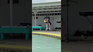 Country music star, Big Kenny, plays in Belize.  Impromptu, casual, poolside performance of Big Time