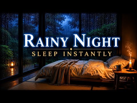 Rainy Night Sleep Instantly 🌧️ Cozy Bedroom Rain Sounds for Deep Sleep & Relaxation