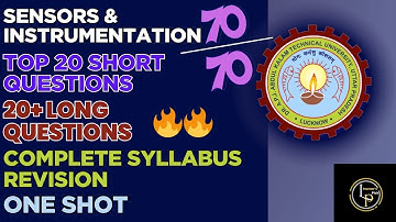 Sensor and Instrumentation One shot for btech 2nd year Students!!!!