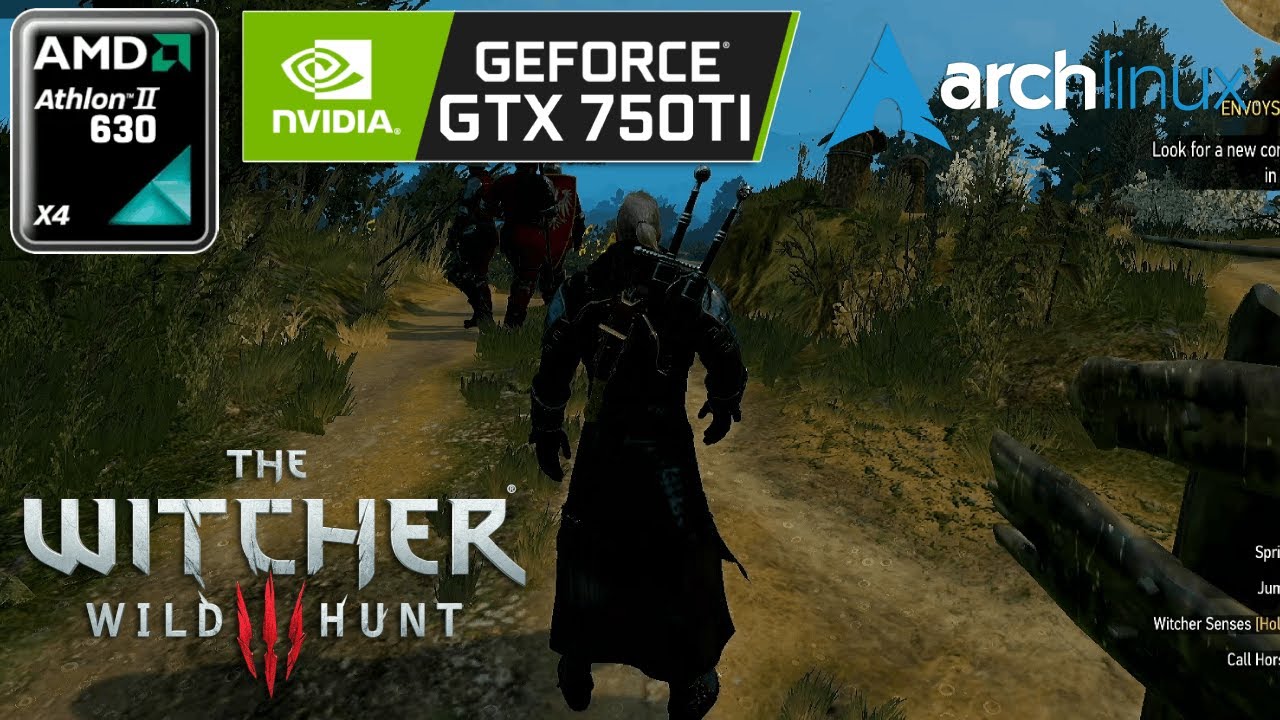 The Witcher 3 - Athlon II X4 630 + GTX 750 Ti 2GB [Arch Linux] - YouTube