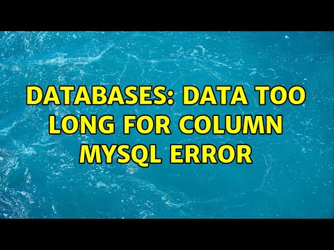 Databases: Data too